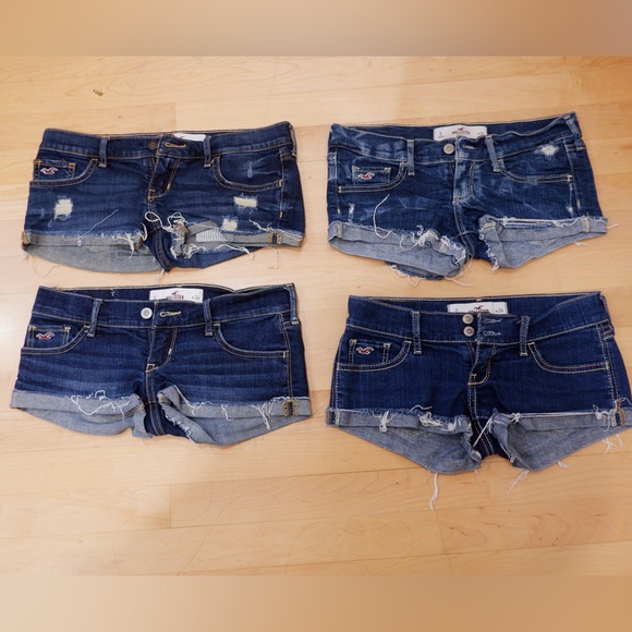 Bundle of Four Hollister Denim Booty Shorts - Picture 1 of 6
